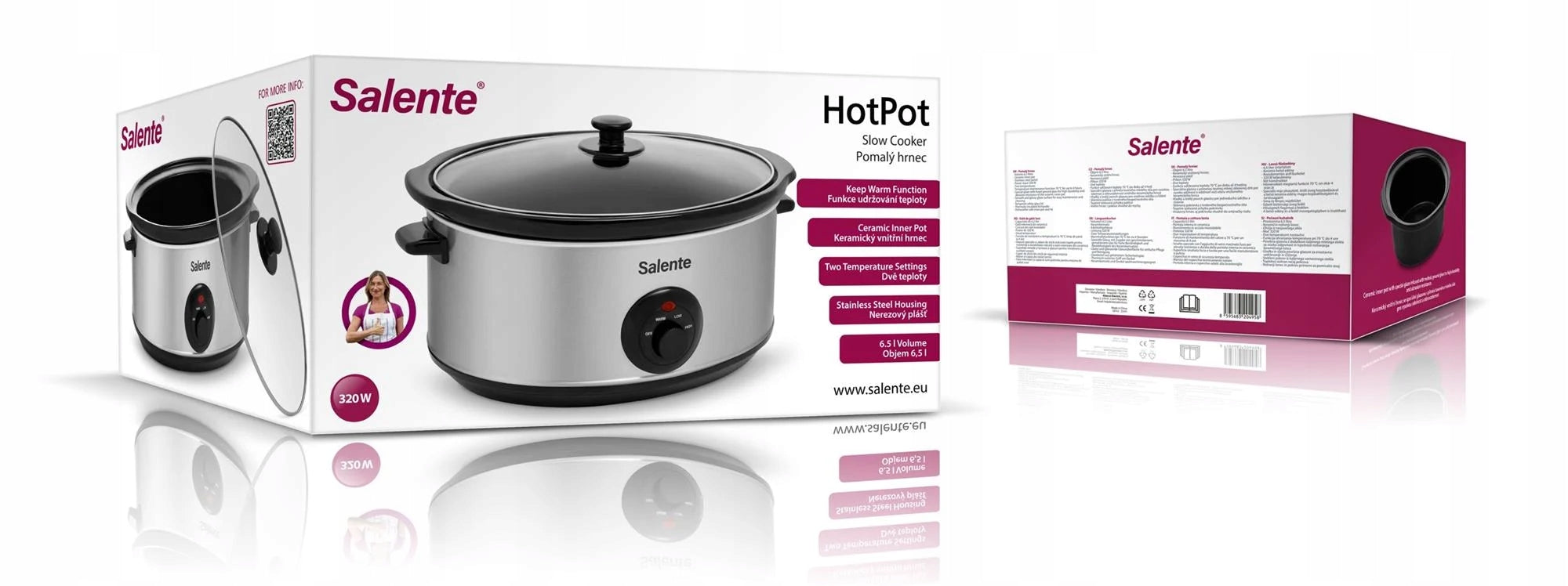 Salente HotPot, pomalý hrnec, 6,5 l, manuální ovládání, nerez Brand Salente