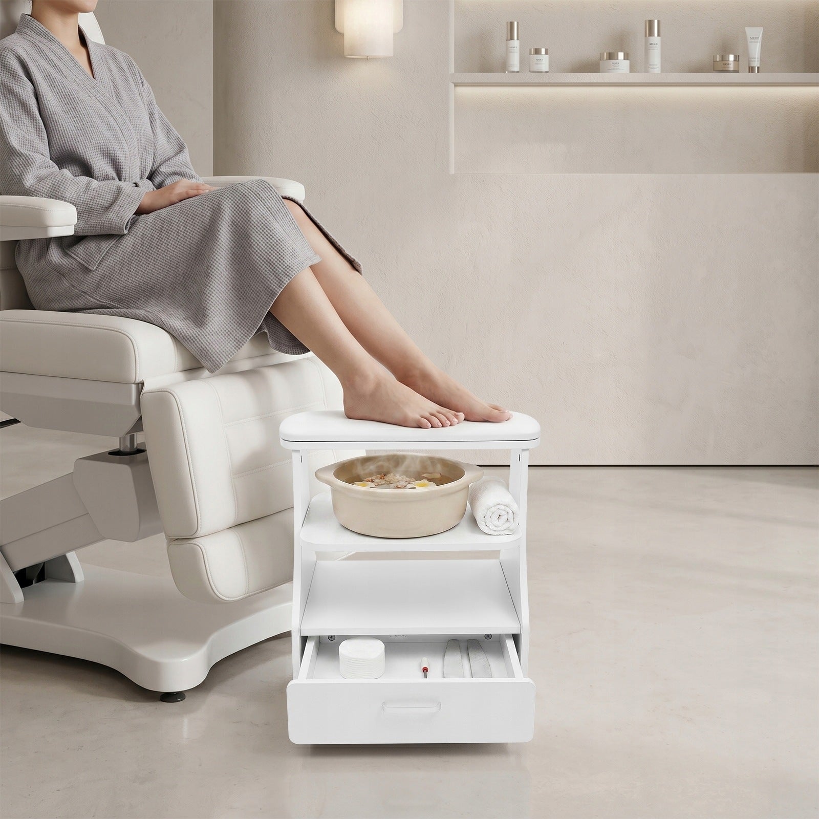 Salon Nail Foot Trolley Cart Packaging status original