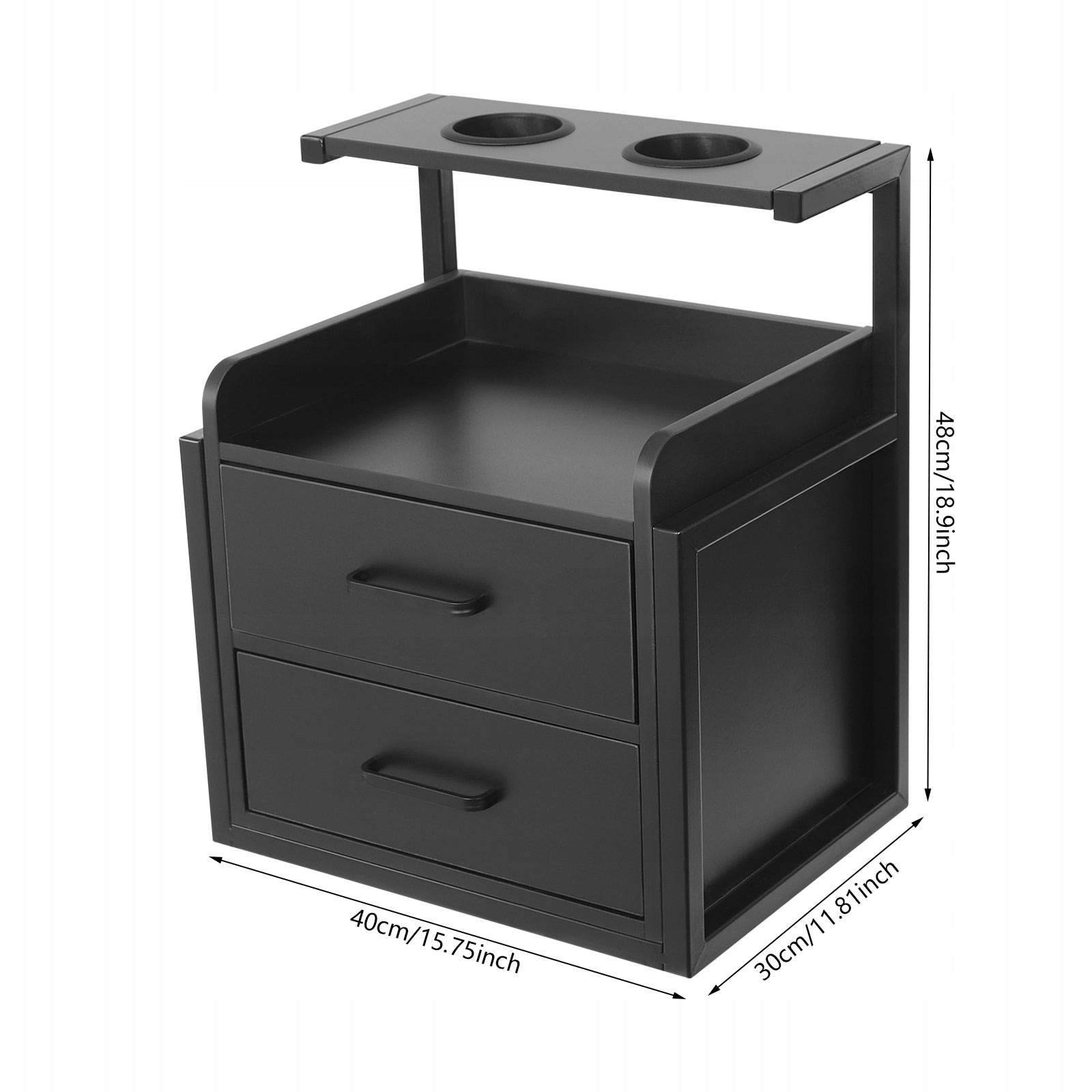 Salon Storage Cabinet Wall Mounted 2 Drawers 40x30x48cm Black for Beauty Manufacturer code vsfvdxvfgb