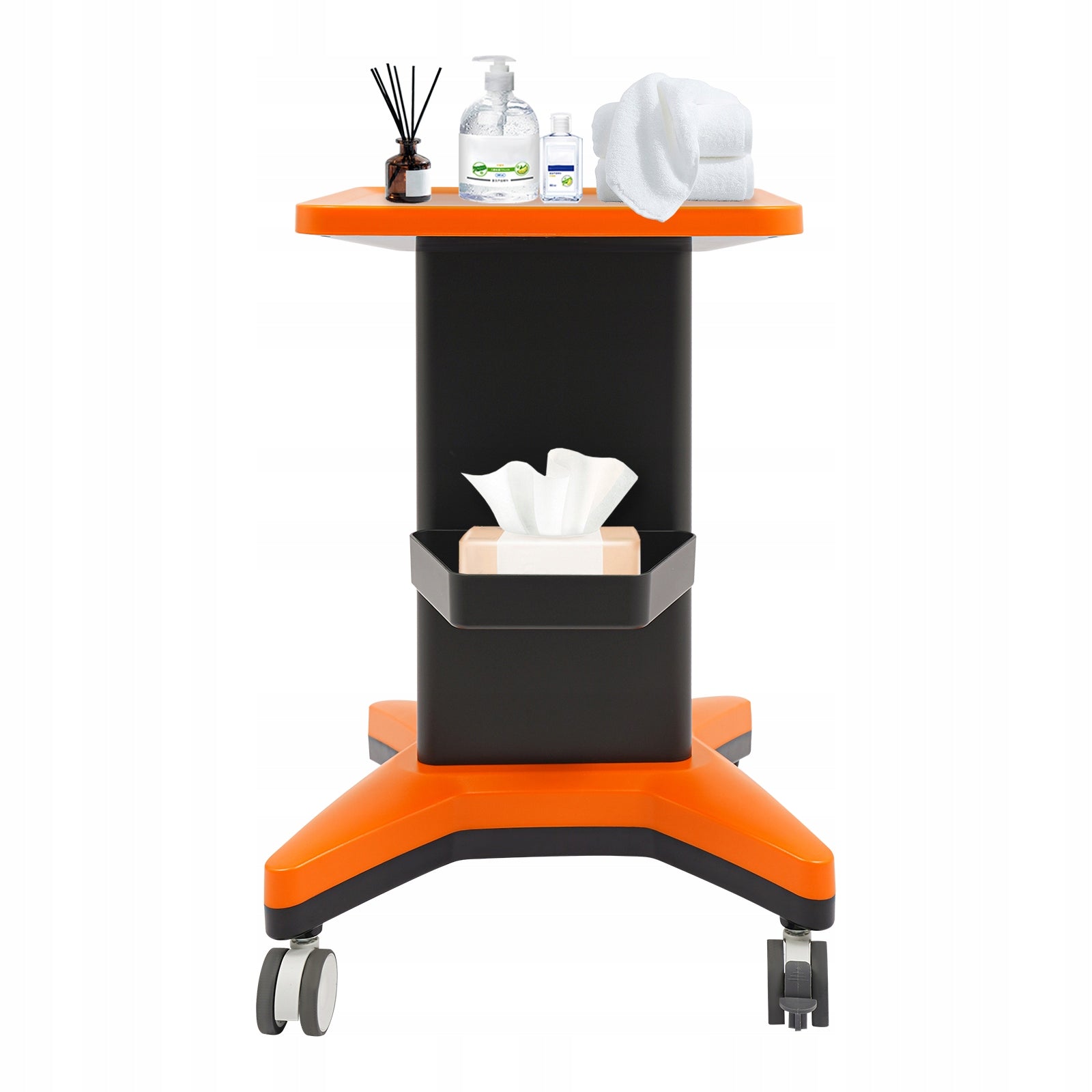 Salon Trolley, Orange Practical Cart, Beauty Cart with Side Box, 45*40*67CM
