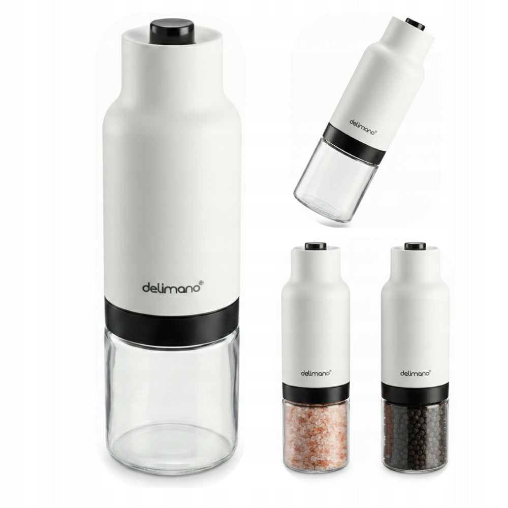 Salt and Pepper Grinder Electric Gravity Ceramic White
