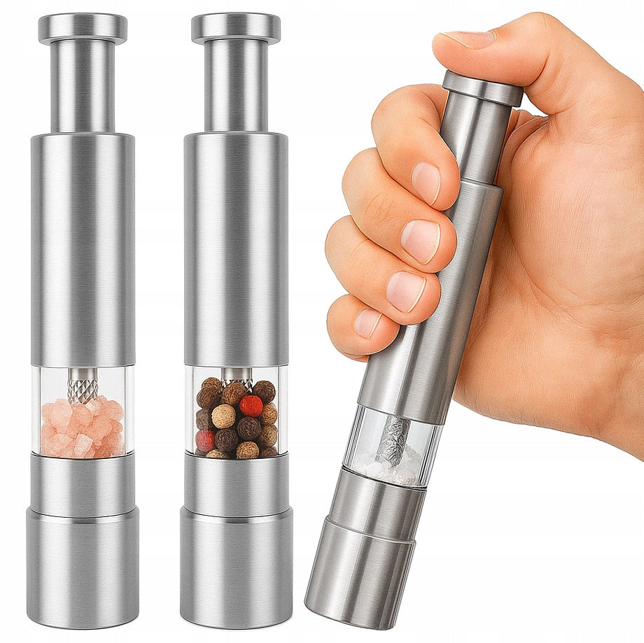 Salt and Pepper Grinder Spices Manual Set Inox Steel 2 Pieces
