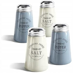 Salt and Pepper shaker Glass Spice Containers Set of 4