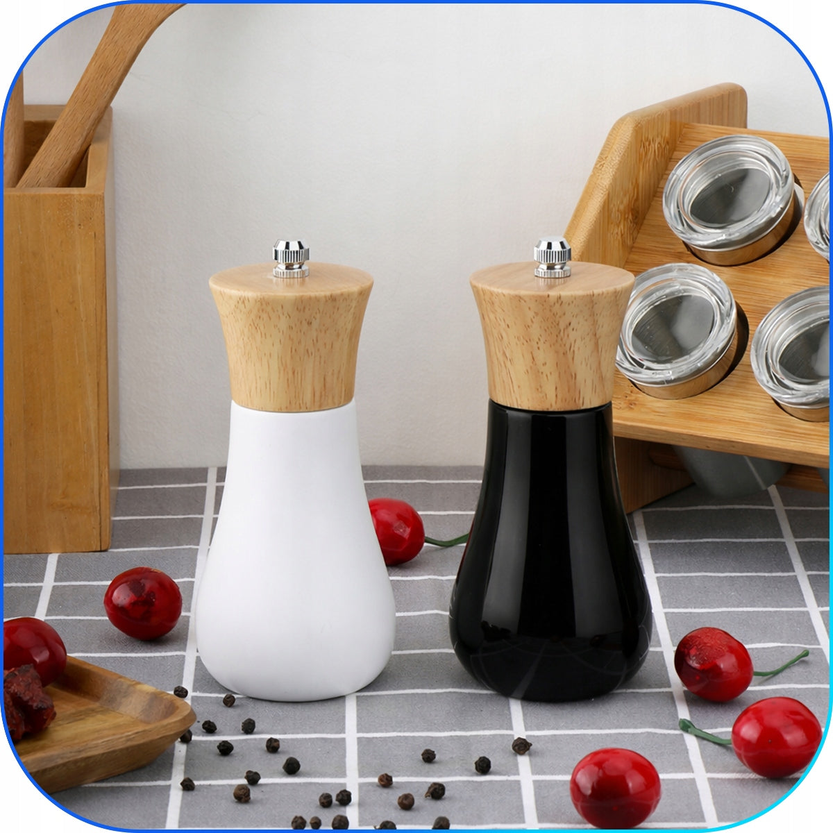 Salt and pepper grinders 2 pcs bamboo white black 14 cm ceramic Manufacturer code MBG02366