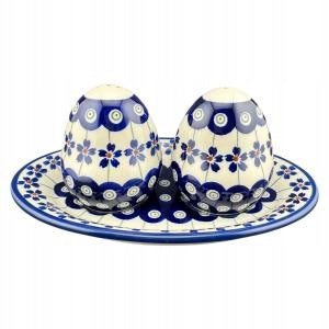 Salt and pepper shaker on a stand 9012 Dec. A-166A Ceramika Bolesławiec