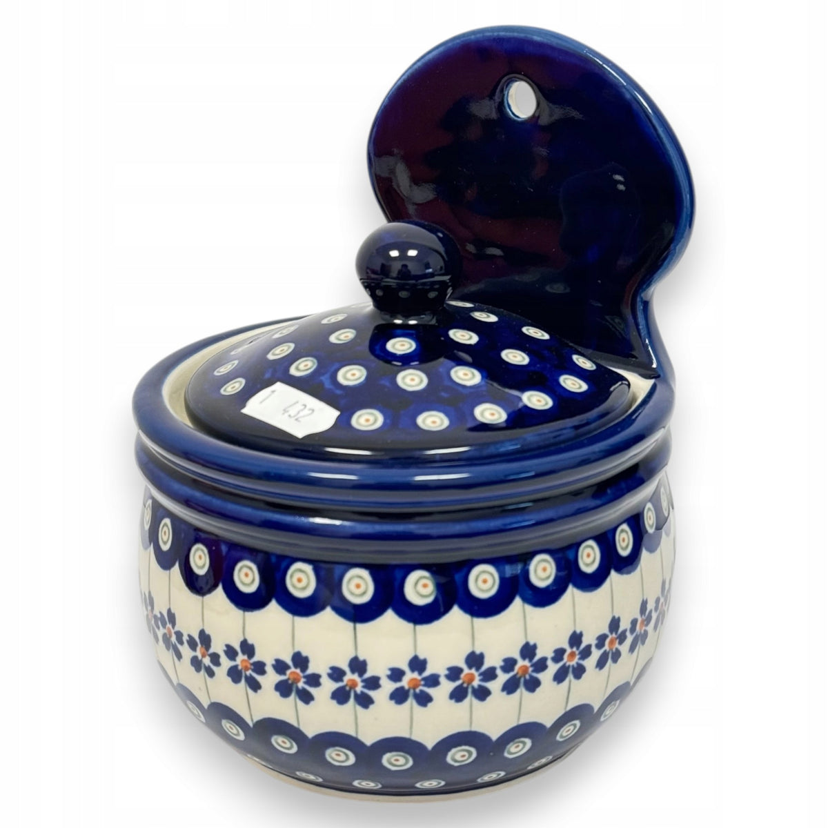 Salt shaker, container for hanging on salt 1211 A-166A Ceramika Bolesławiec