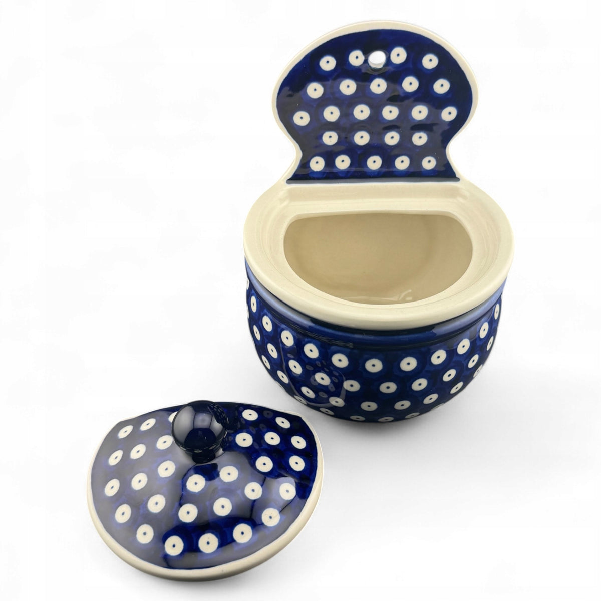 Salt shaker, salt container 1211 Dot D-42 G2 Bolesławiec Kind salt and pepper castors