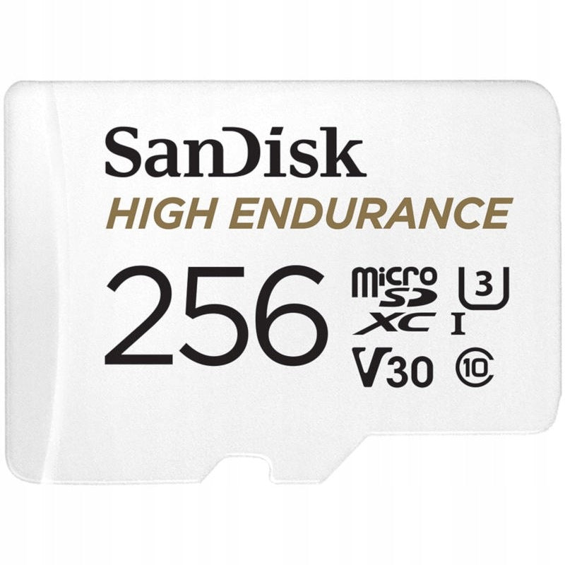 SanDisk High Endurance microSDXC 256GB V30 card for cameras and surveillance