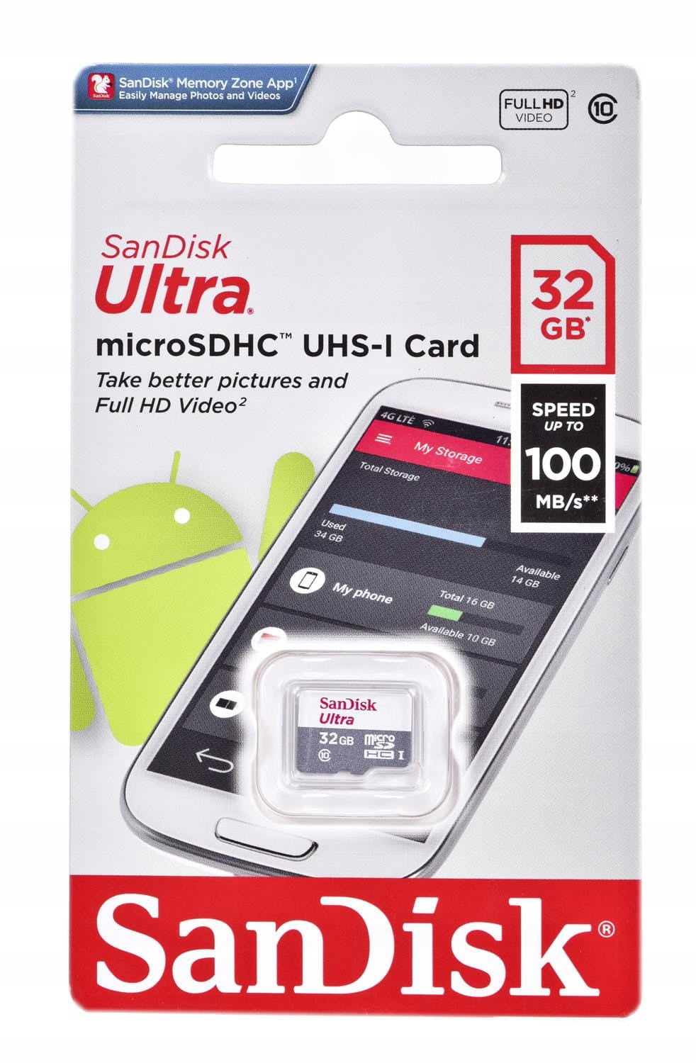 SanDisk Ultra 32GB SDSQUNR-032G-GN3MN microSD card Manufacturer code SDSQUNR-032G-GN3MN