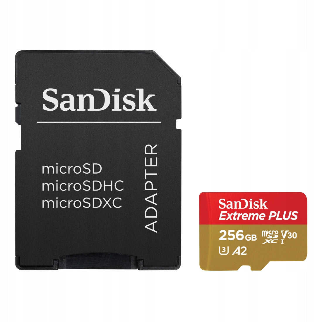 SanDisk microSDXC 256 GB EXTREME PLUS 200/90MB/s V30 A2 UHS-3 Manufacturer code SDSQXBD-256G-GN6MA