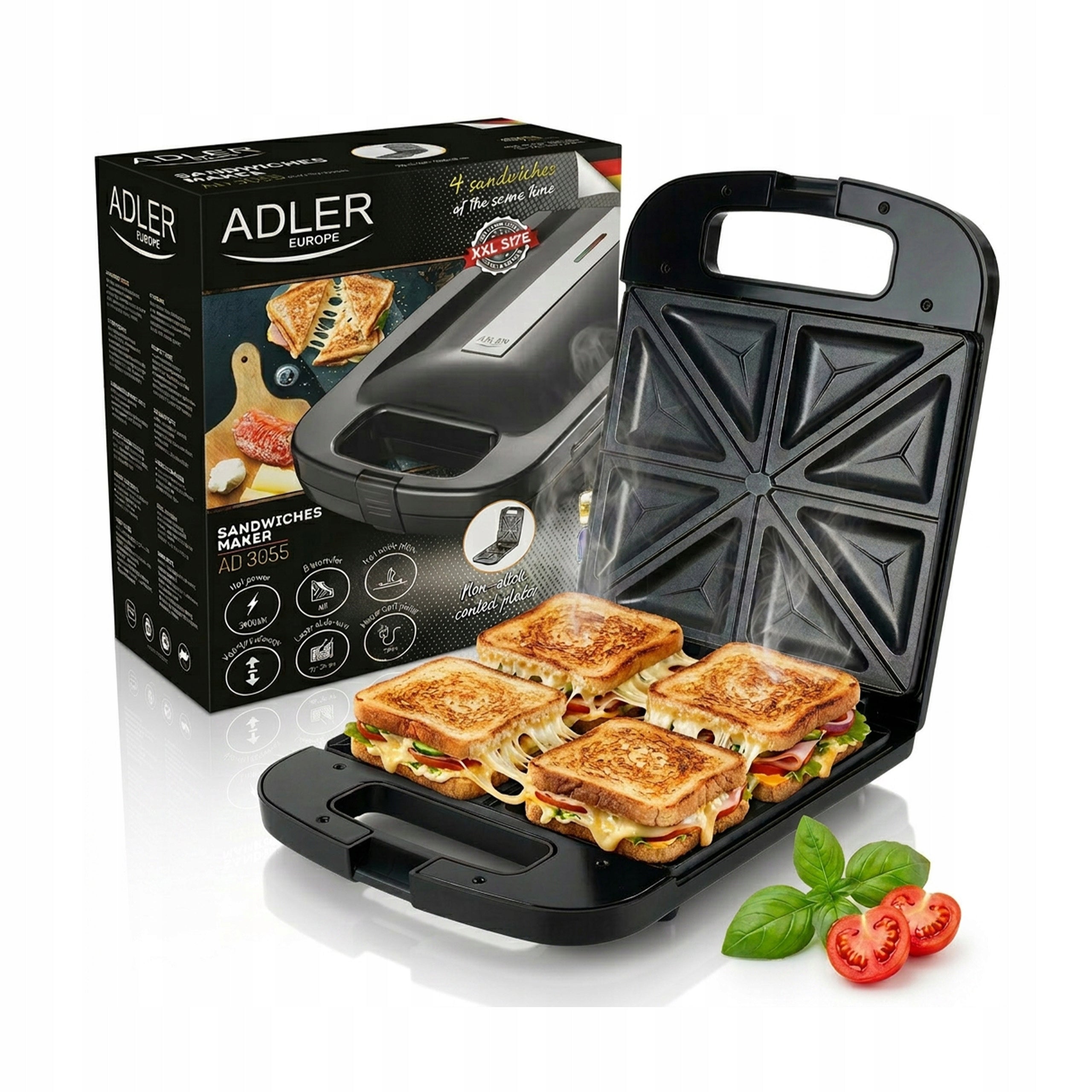 Sandwich Toast Sandwich Toaster Coating Nonstick Strong Large XXL