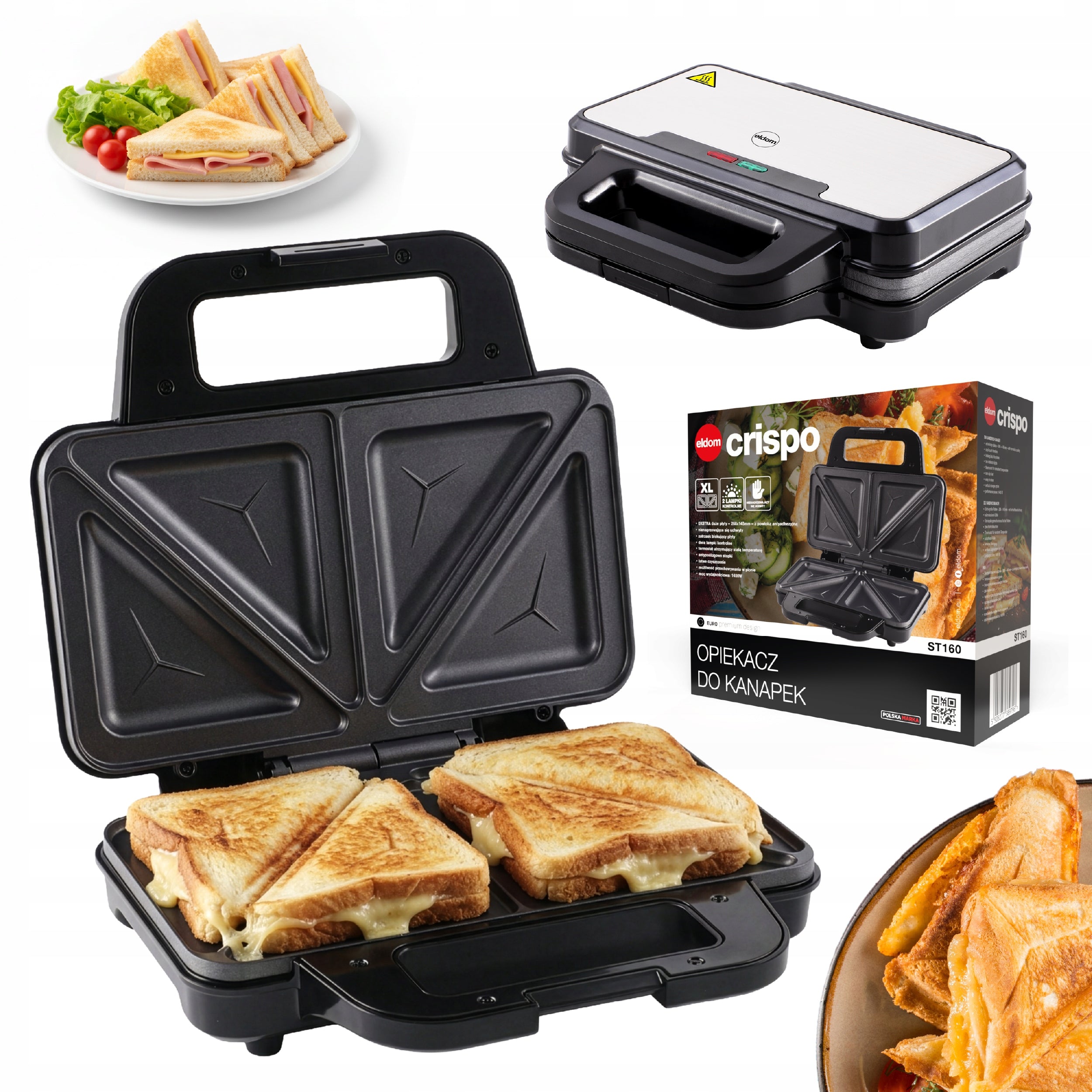 Sandwich Toaster XL Eldom ST160 Strong 900W