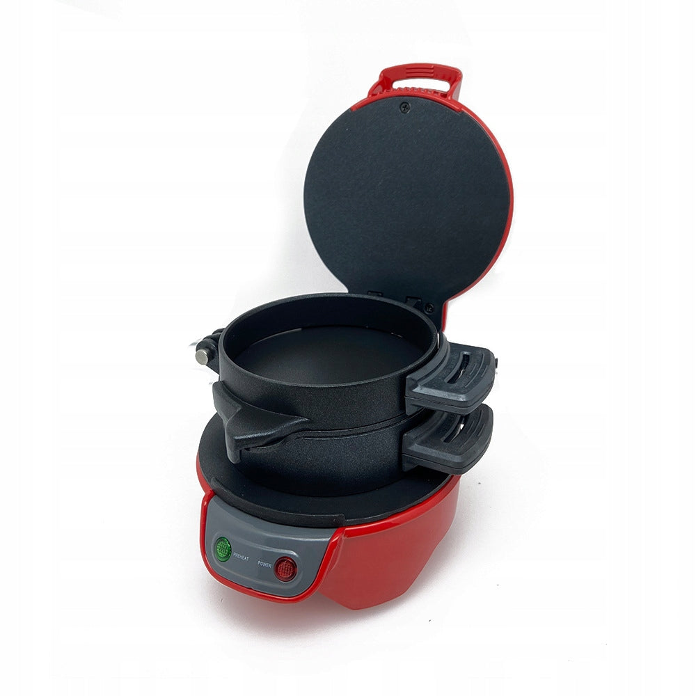 Sandwich maker red metal 600 W with temperature control Dominant color red