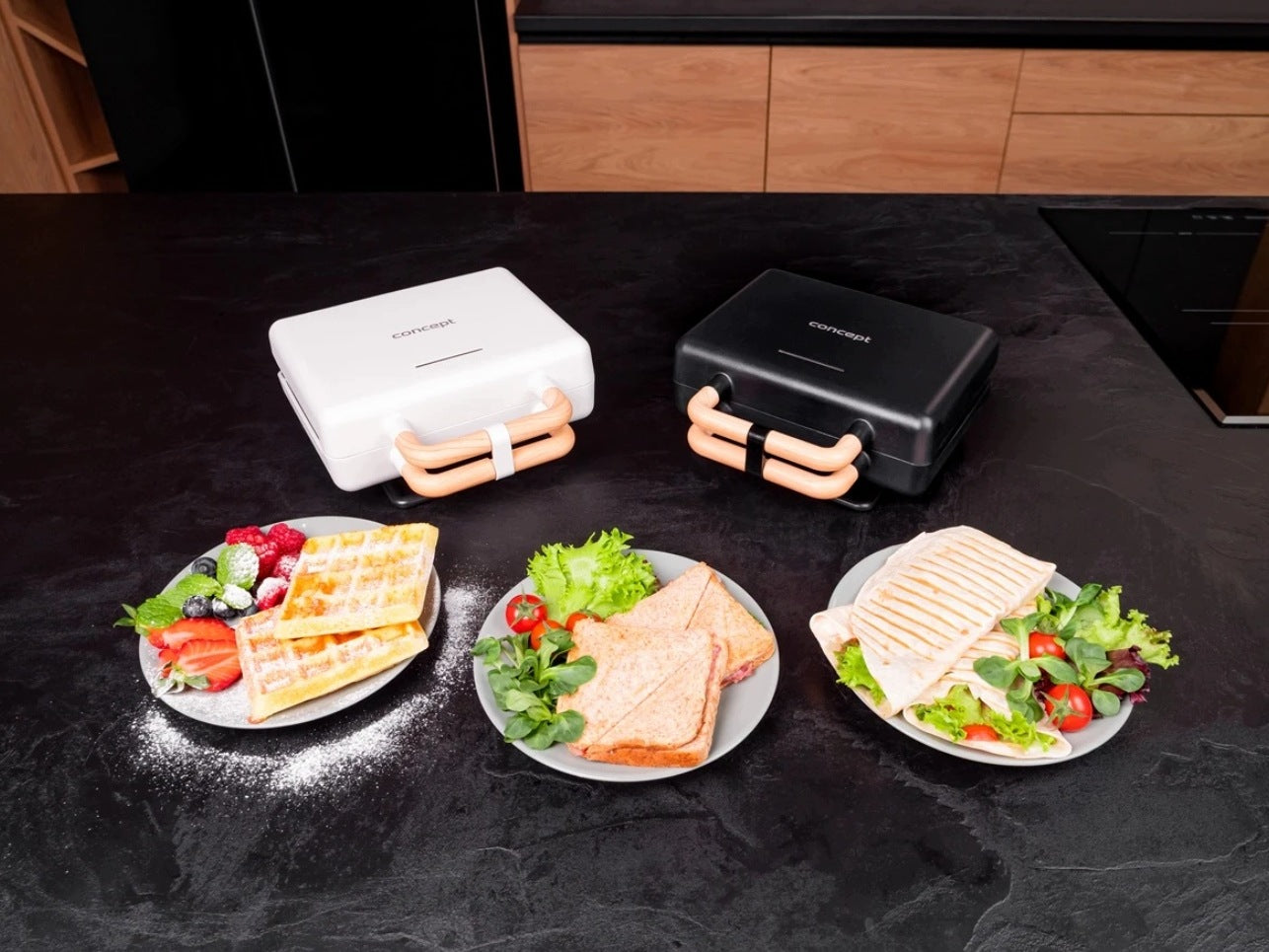 Sandwich toaster 3in1 replacement plates 800 W white SV3090 Concept Brand Concept