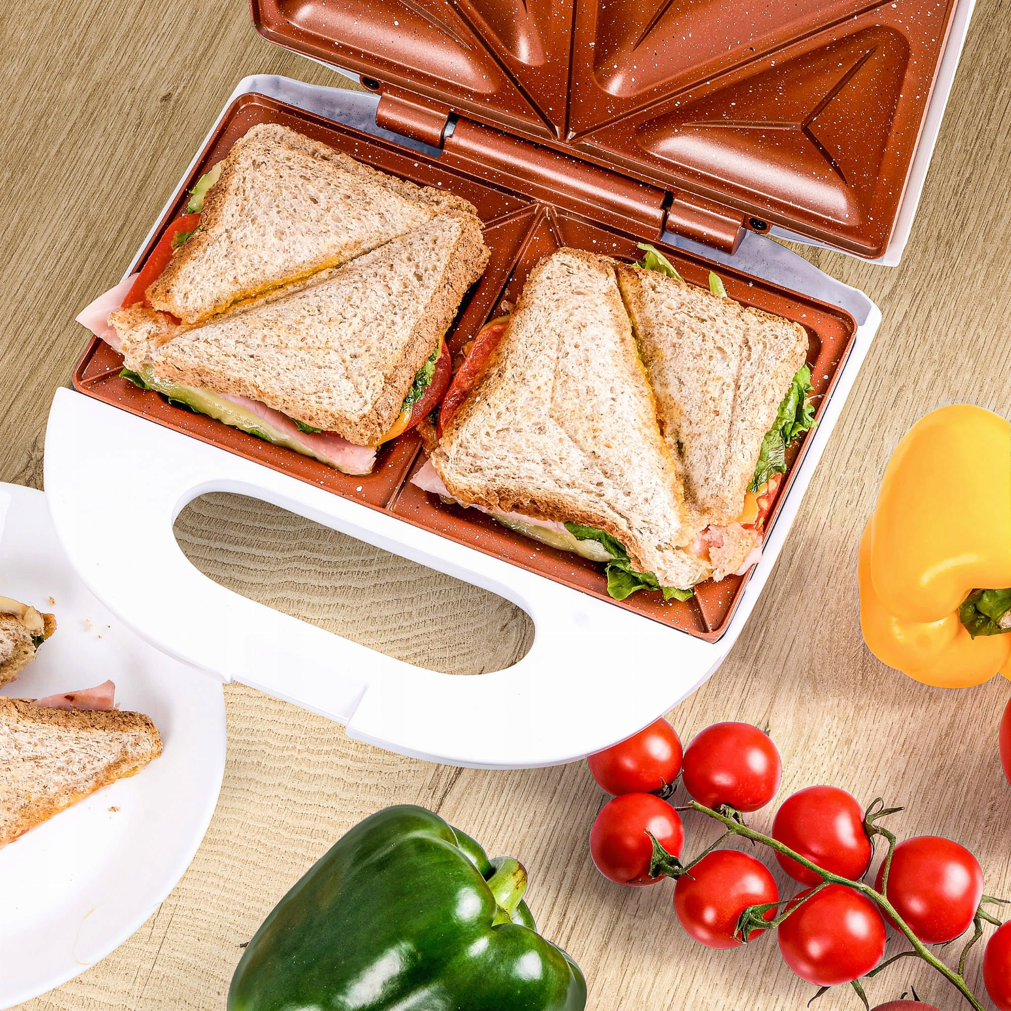 Sandwich toaster 750W ceramic sandwich plates white Packaging status original