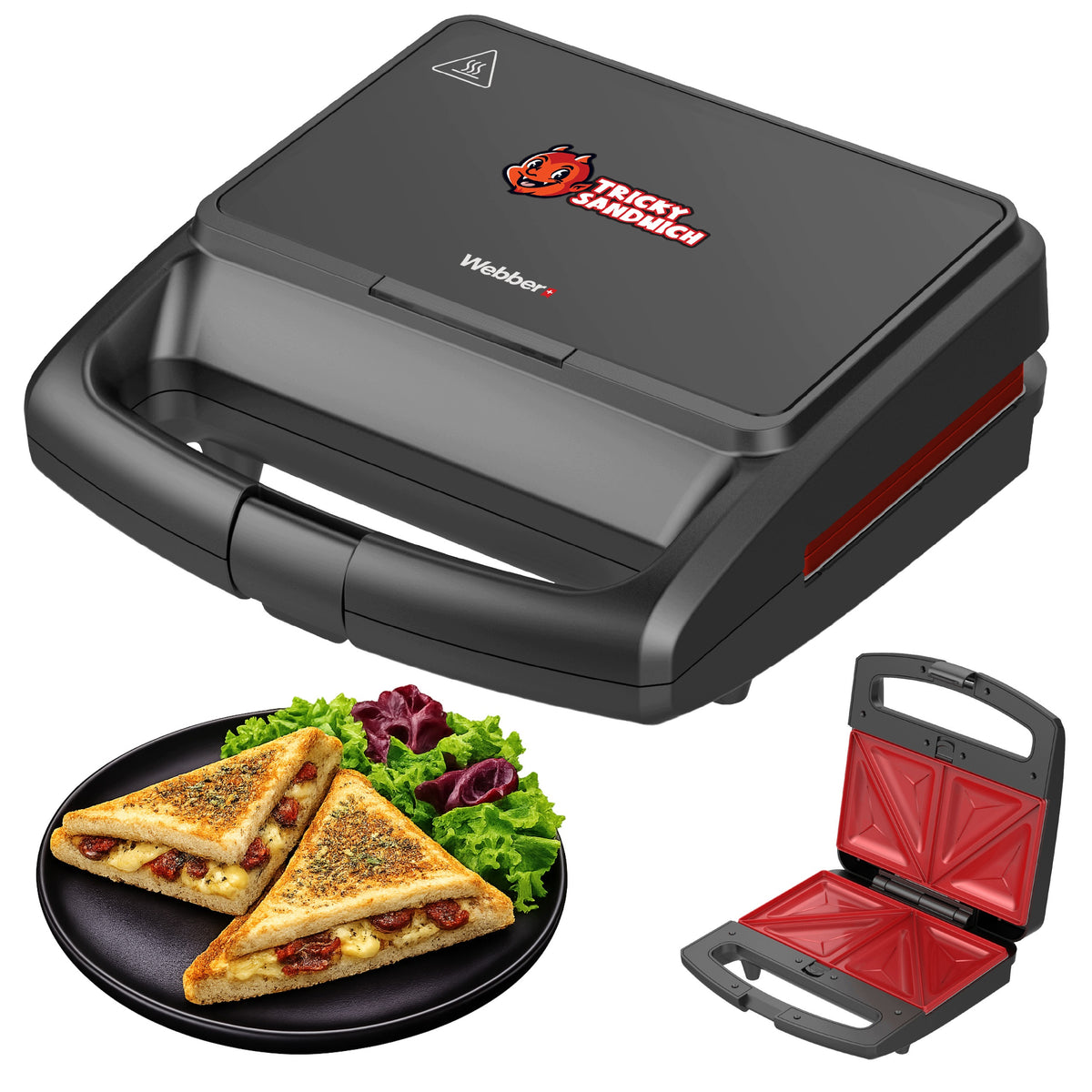 Sandwich toaster Webber AURUM SR2-R ceramic 800W removable