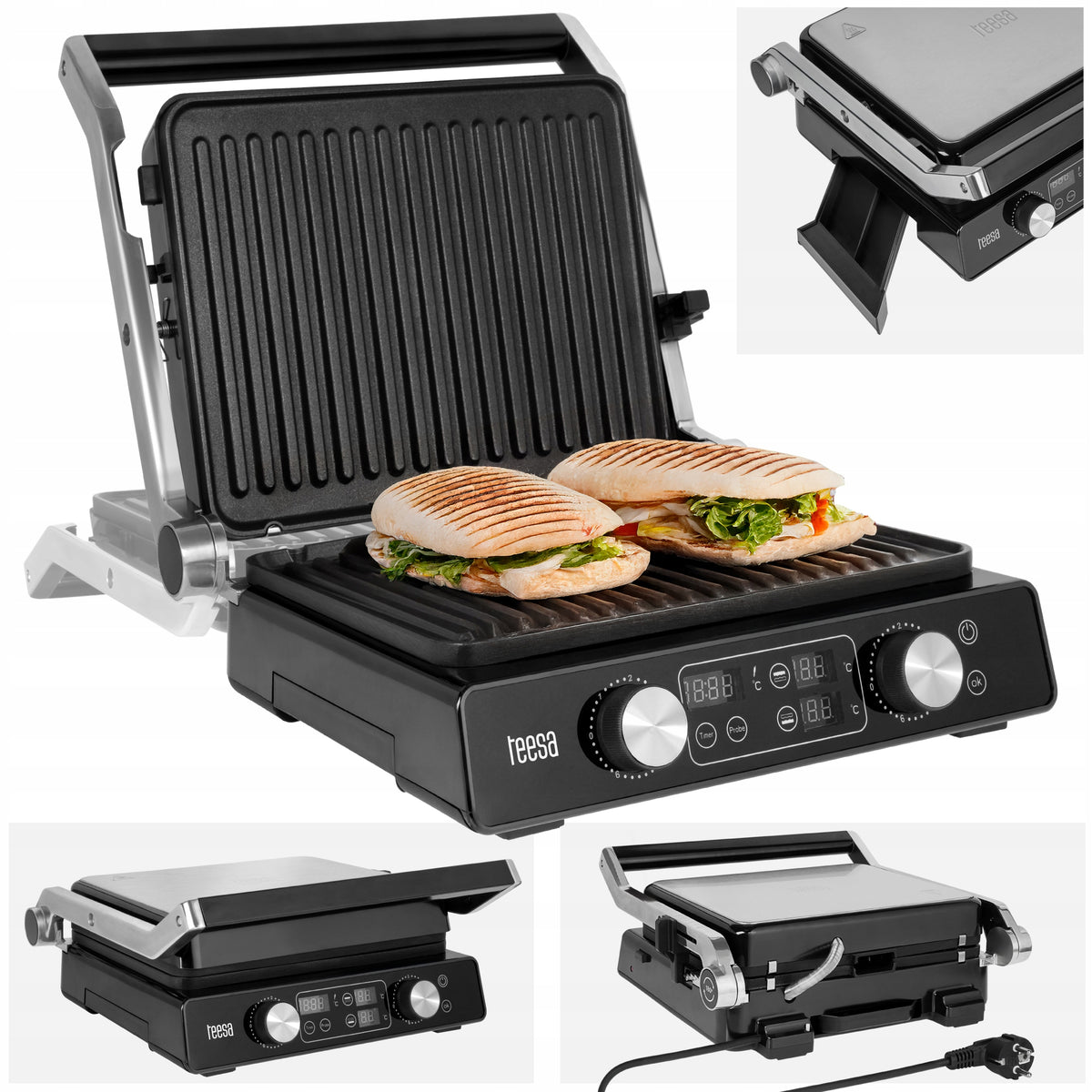 Sandwich toaster panini grill toaster sandwich 2000W 3 positions Teesa