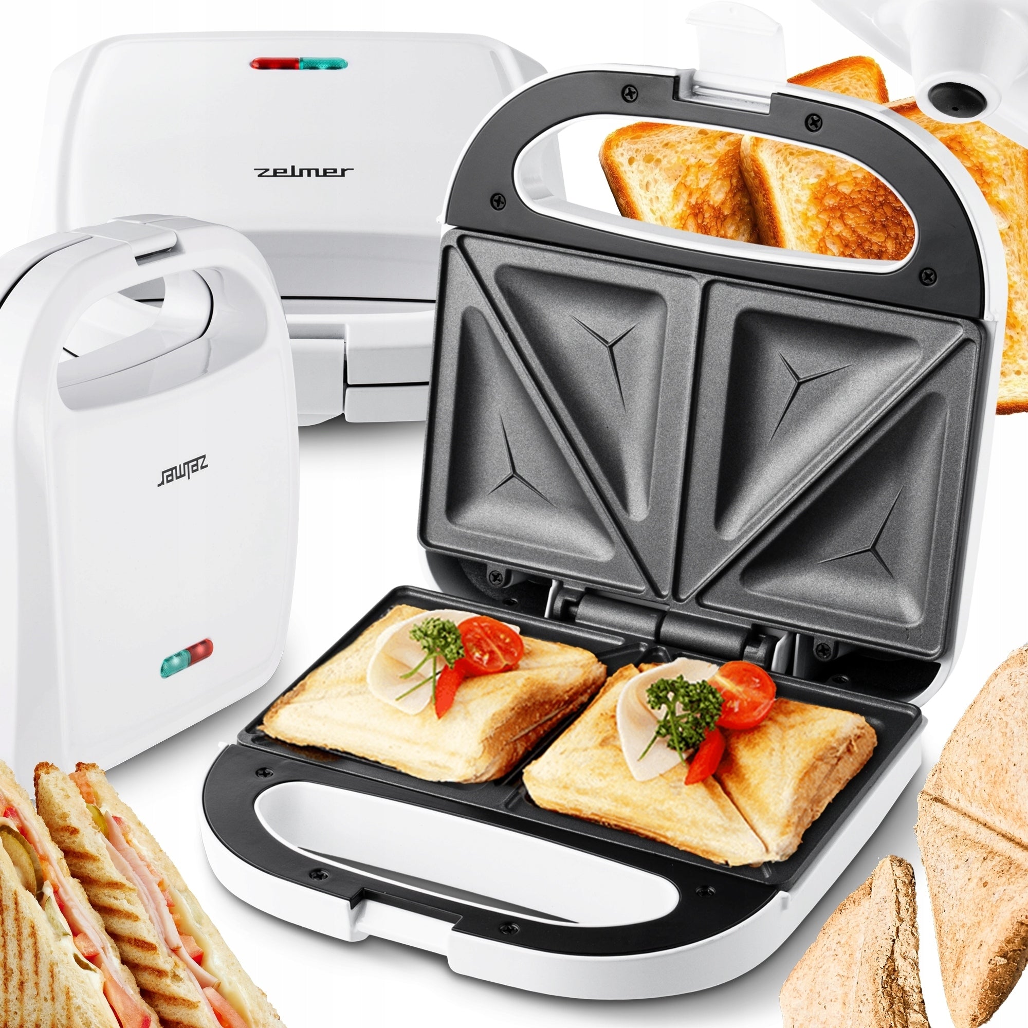 Sandwich toaster sandwich Zelmer ZSM7700 750W 4 Triangles White