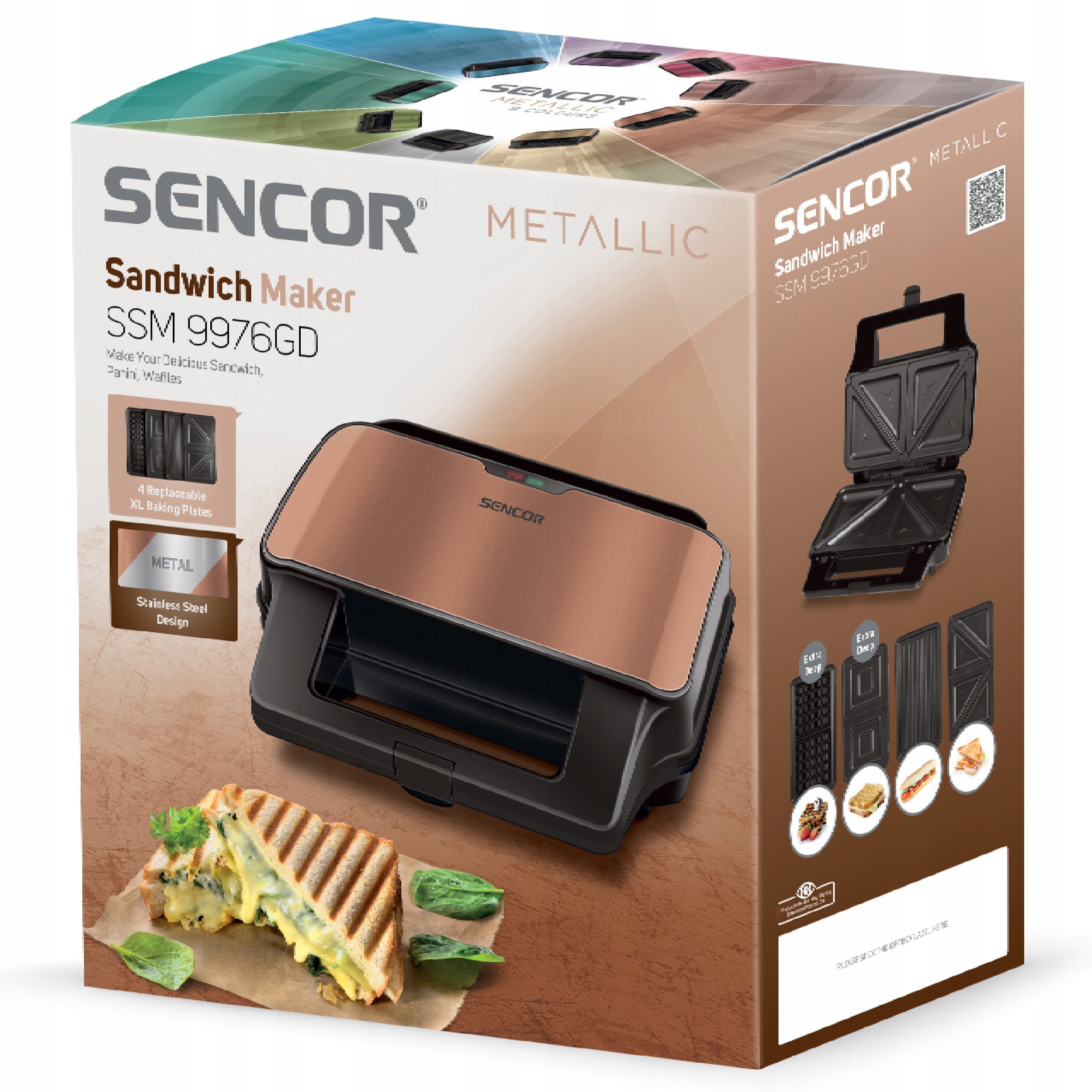 Sandwiches toaster SSM 9976GD 4in1 COOL TOUCH 900W Packaging status original