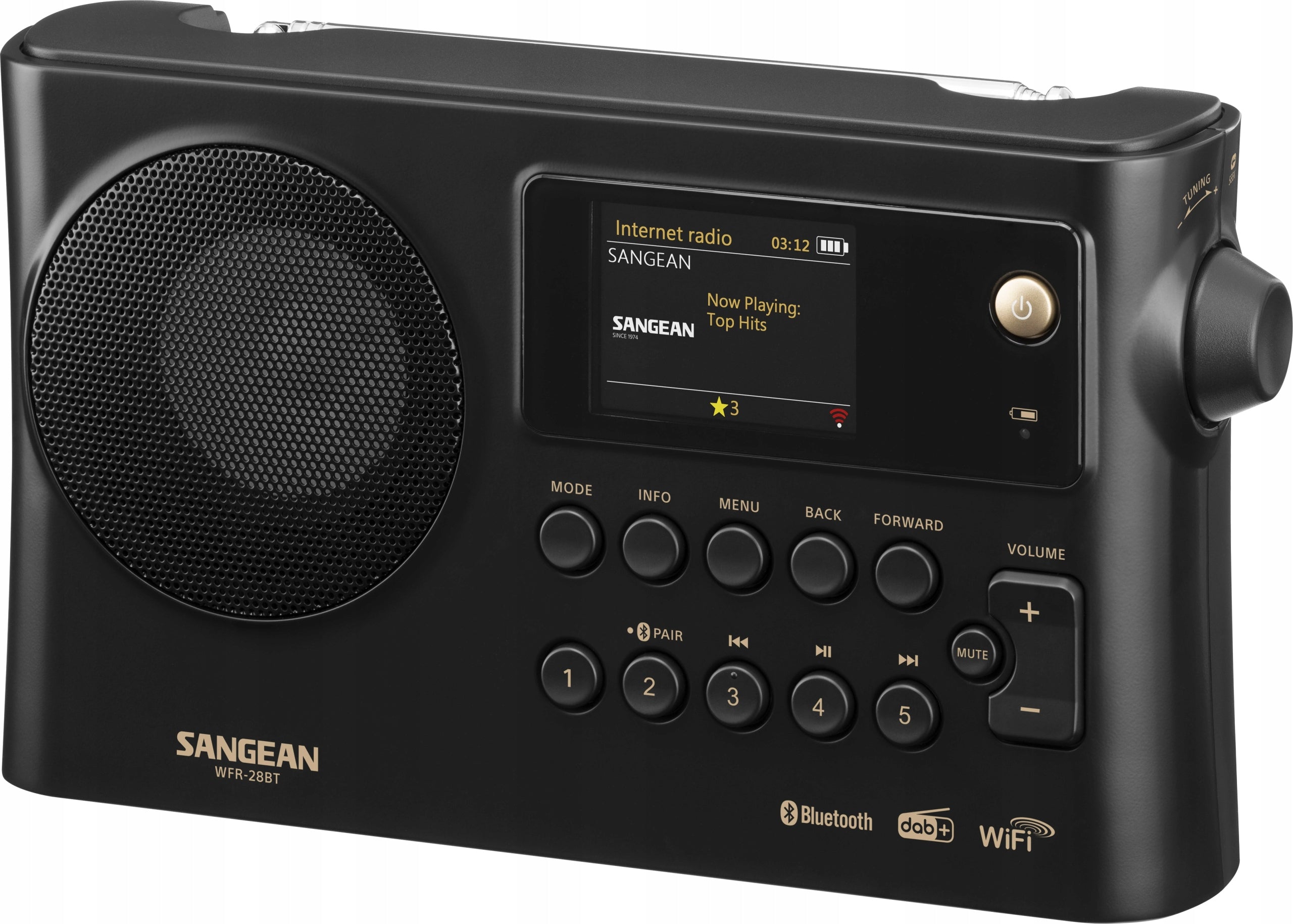Sangean WFR-28BT Čierne