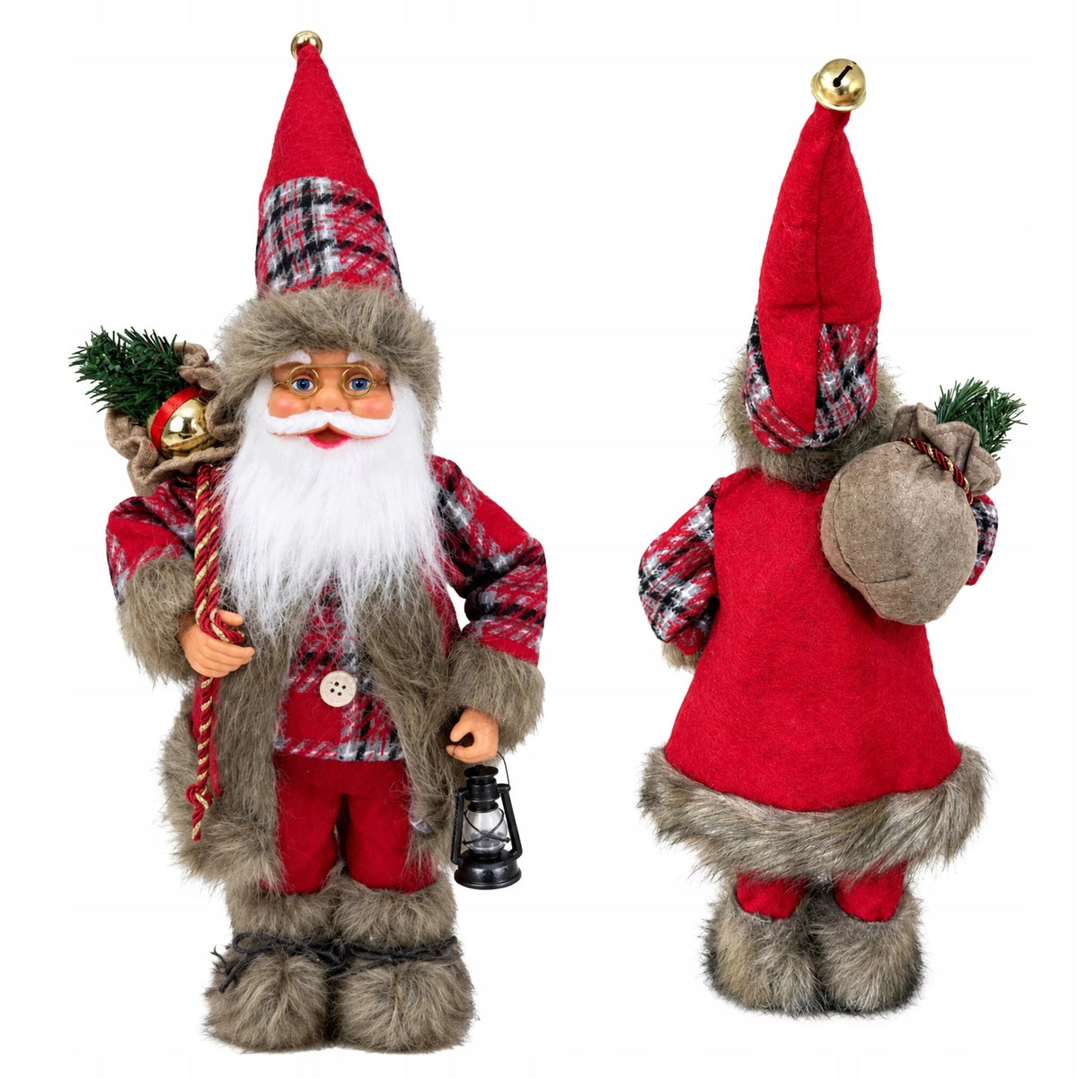 Santa Claus 60 cm Large Premium Standing Christmas Figurine with Lantern Packaging status original