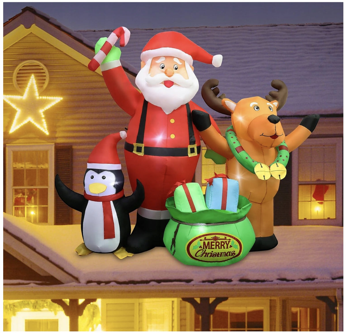 Santa Claus Inflatable LED Large Christmas Decoration Pumped Garden Ornament XL Brand no brand