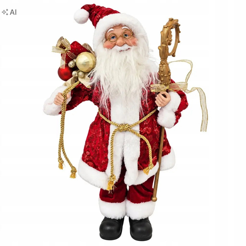 Santa Claus figurine wind-up with melody 50 cm moves head decoration Brand Przydasie.pl