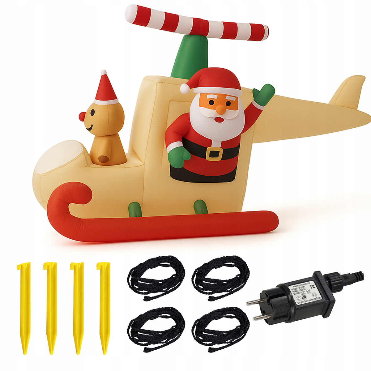Santa Claus in Sleigh Flying Inflatable Christmas Decoration 160cm
