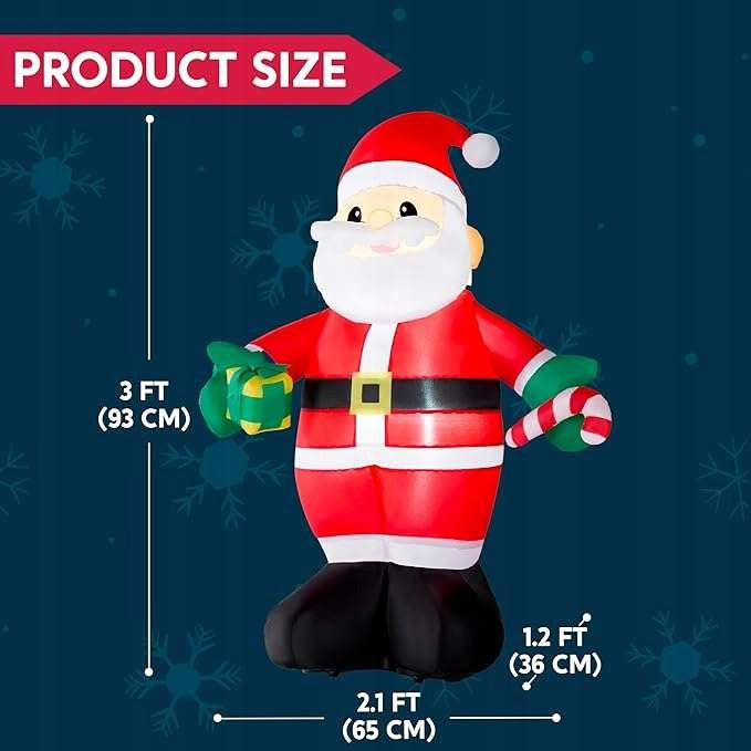 Santa Inflatable Remote Controlled Walking Glowing LED with 93cm Speaker Packaging status original
