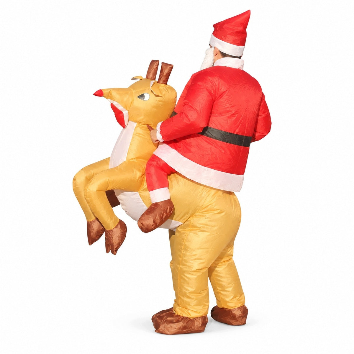 Santa costume on reindeer inflatable Christmas Packaging status original