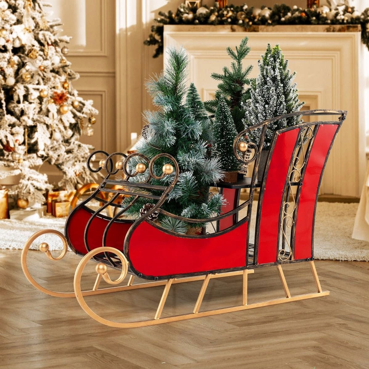 Santa's Sleigh Christmas Decorations Brand Costway