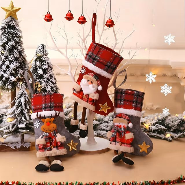 Santa shoes 3 pieces socks Santa Claus Christmas T1