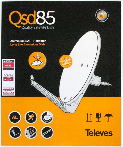 Satellite Antenna TELEVES QSD 85cm Aluminum Canopy Satellite SAT Brick Brand Televes