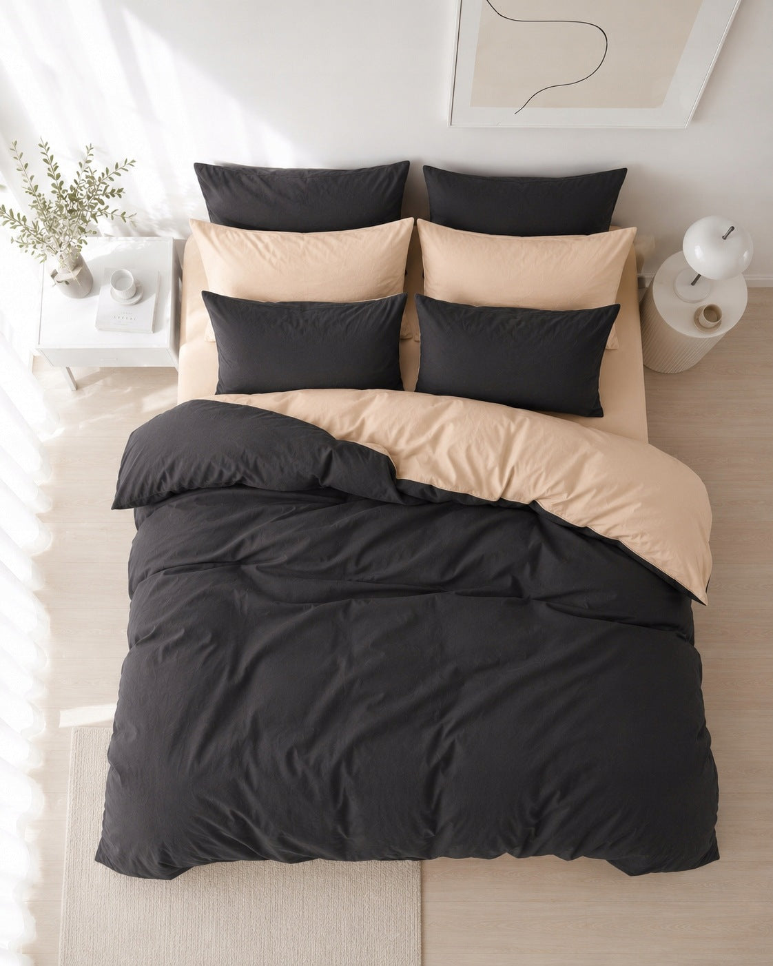 Satin Bedding Set 200x220 100% Cotton 3 pcs. Brand no brand