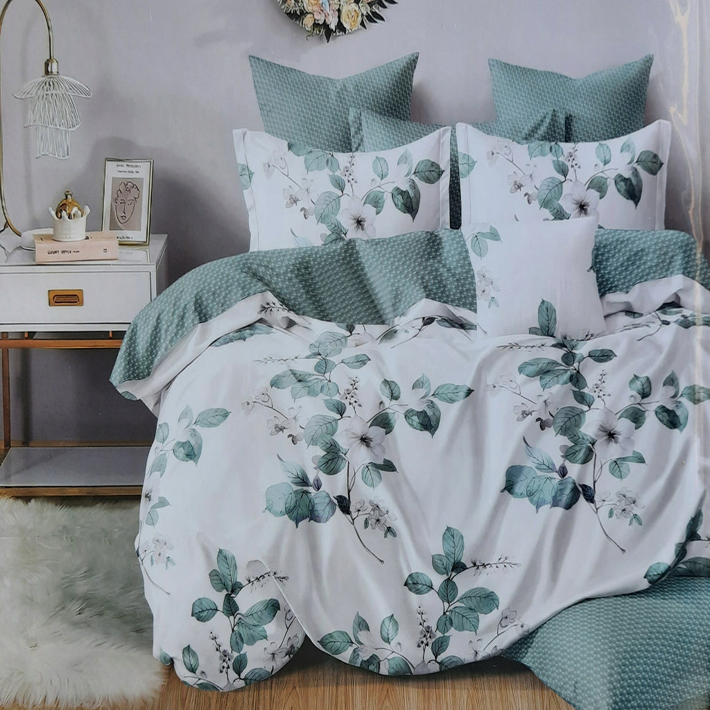 Satin cotton bedding set 160x200 + sheet various patterns