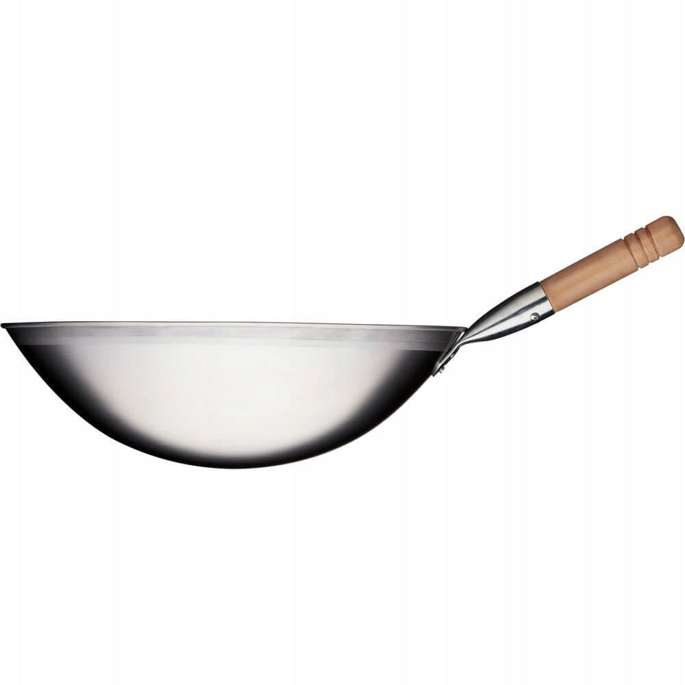 Satin steel WOK pan wooden handle diameter 40 cm STALGAST