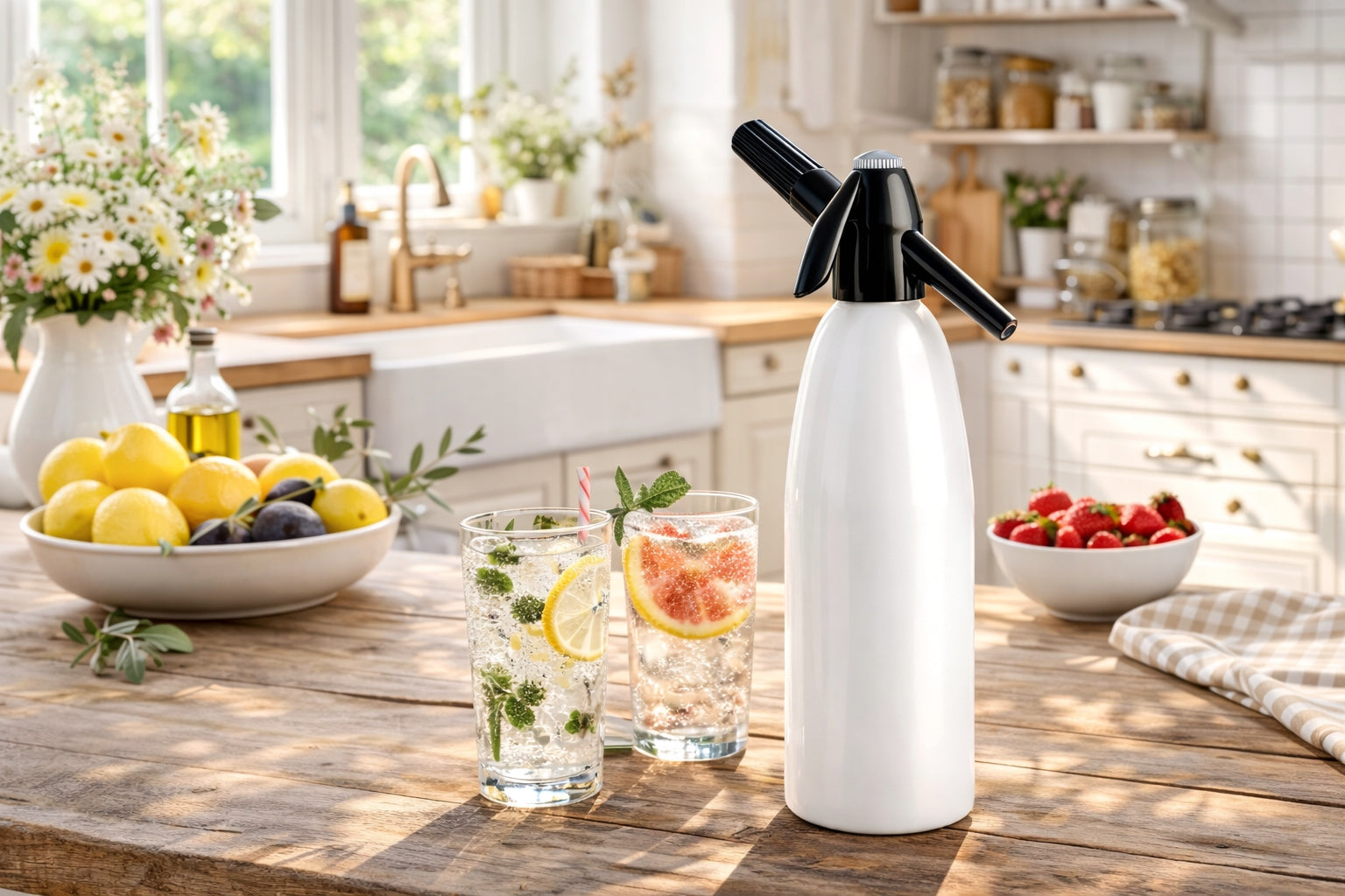 Saturator for sparkling water 1L QUICK SODA ART SA-01B Home Siphon White Packaging status original