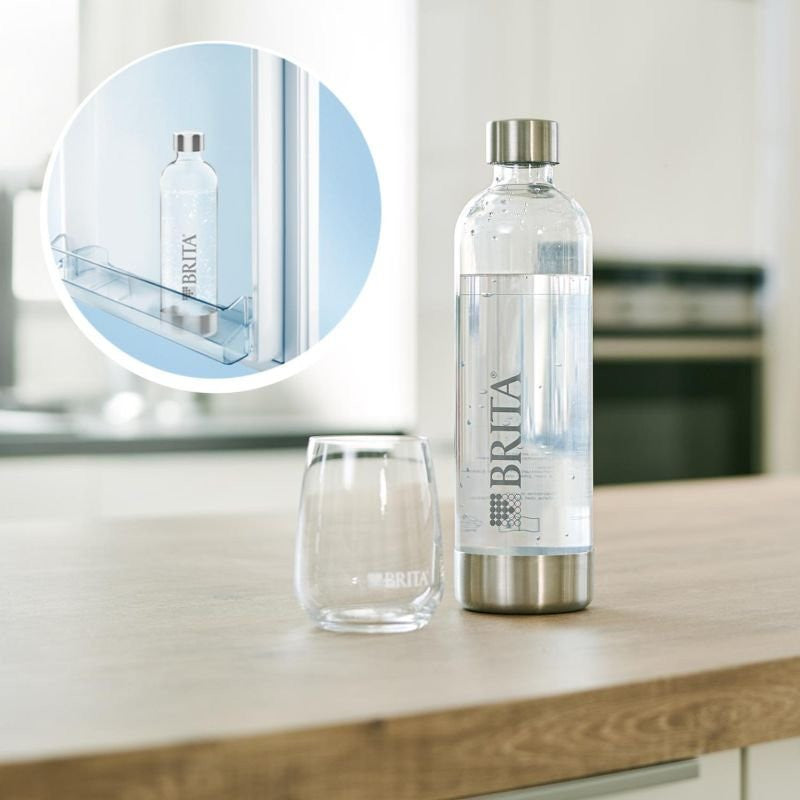 Saturator for sparkling water BRITA sodaONE black with CO2 cylinder and bottle Volume 1000 ml