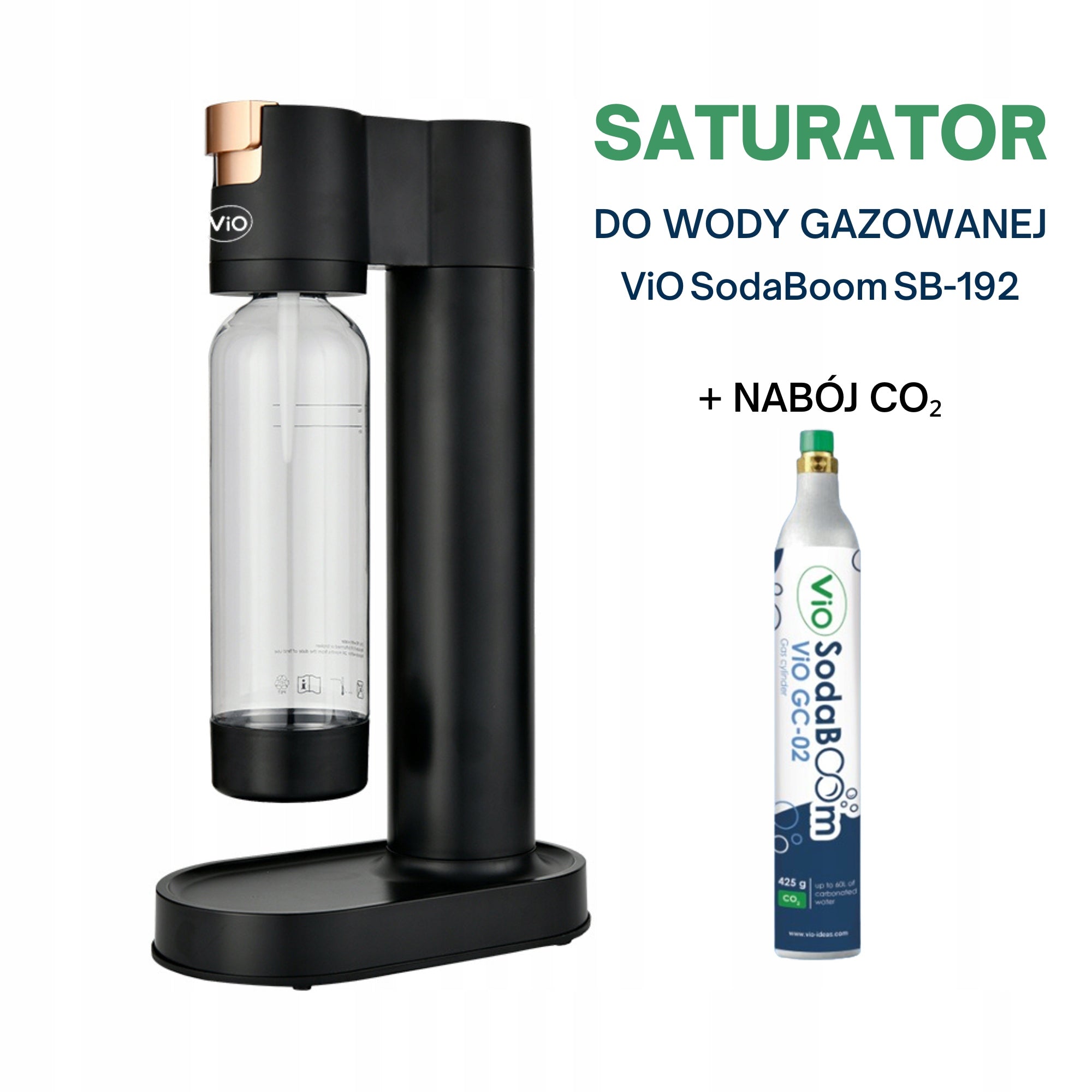 Saturator for sparkling water ViO SodaBoom SB-192 + CO2 cartridge included