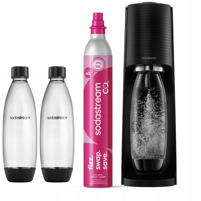 Saturator for water SodaStream Terra black 2 bottles + book and caps Packaging status original