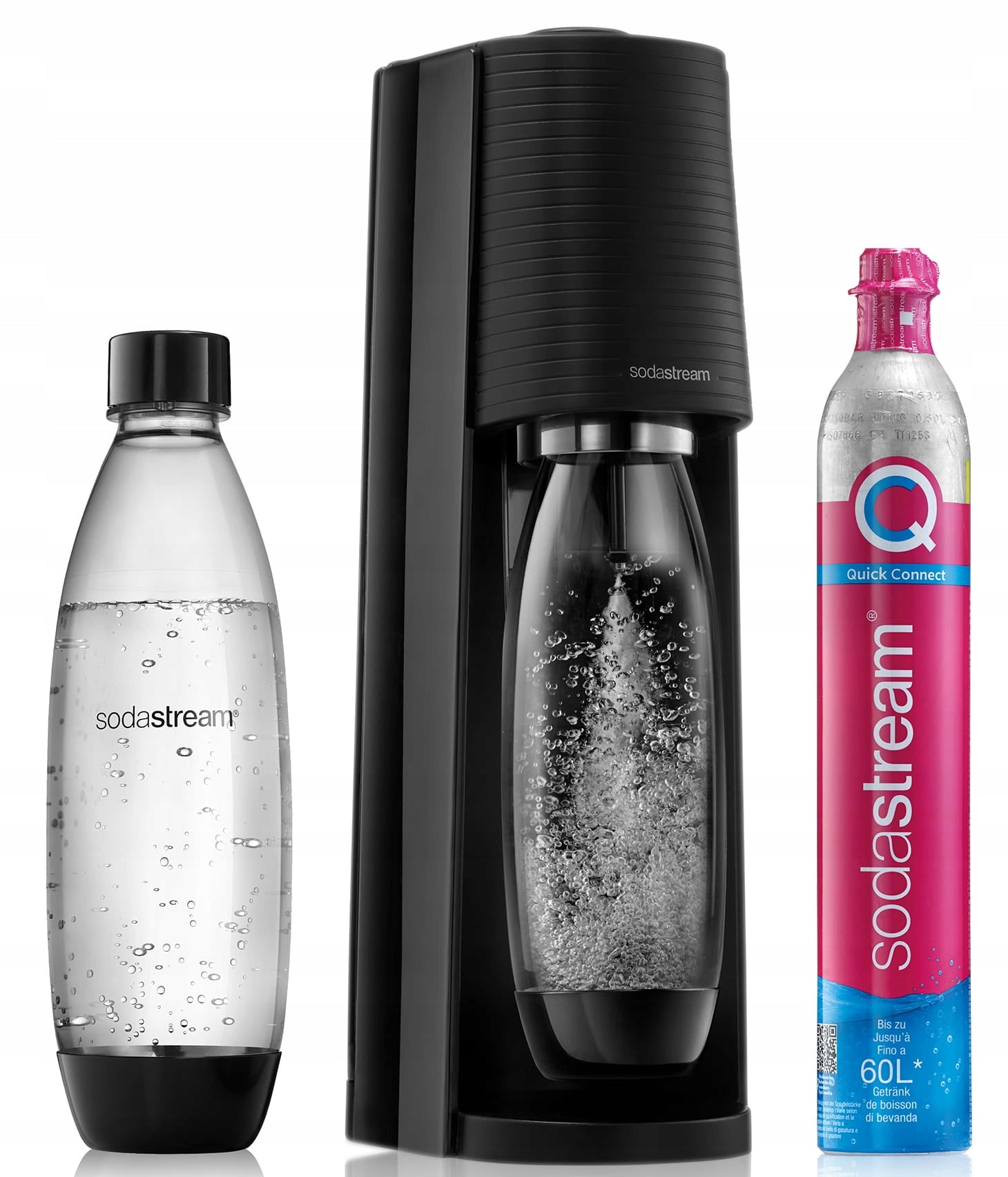 Saturator for water SodaStream Terra black + bottle Fuse 1l + gas