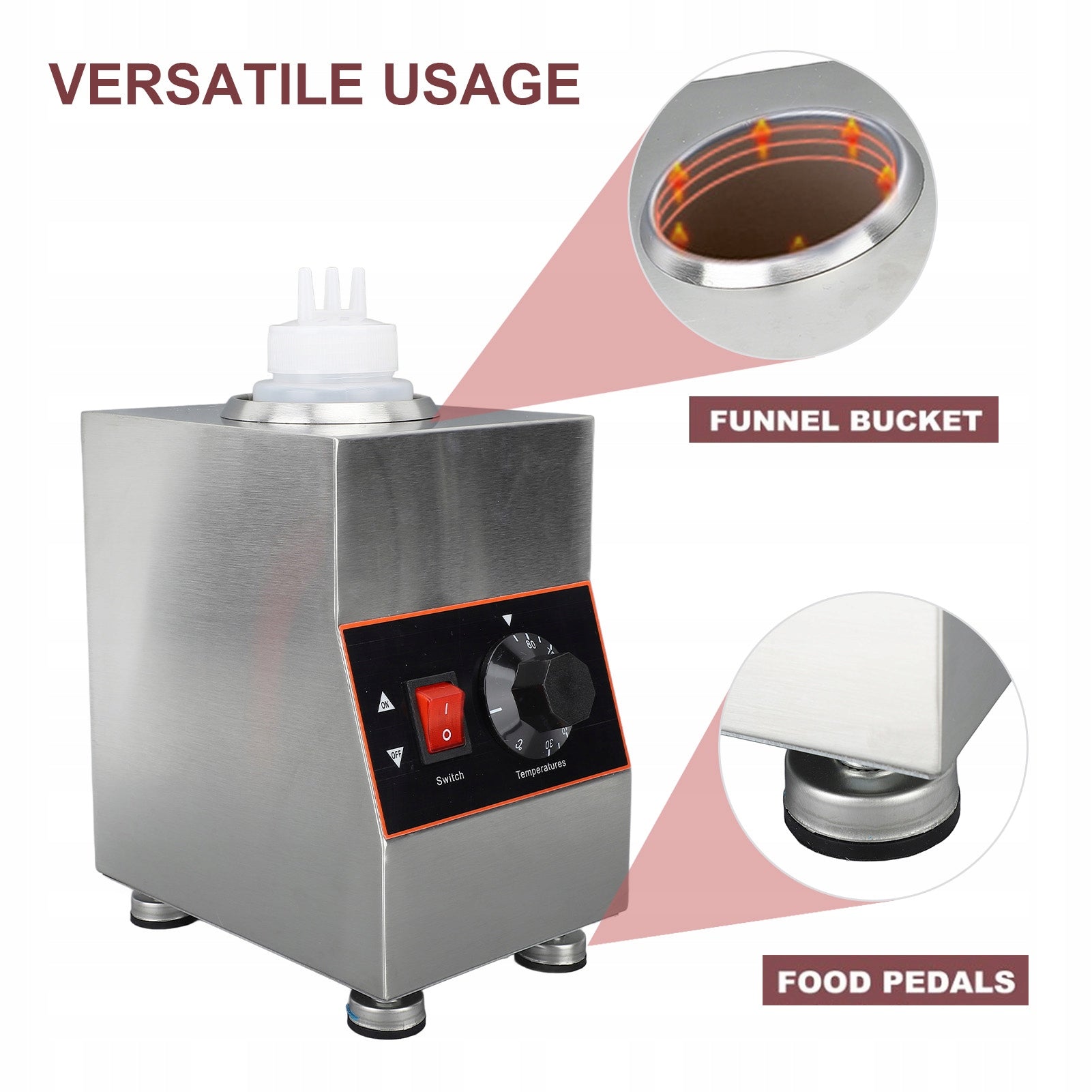 Sauce Warmer 650ml 160W Fast Heating Precise Control Brand no brand