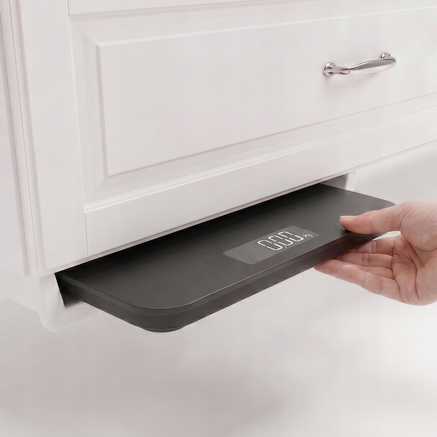 Scale shelf for bathroom cabinet + organizer set