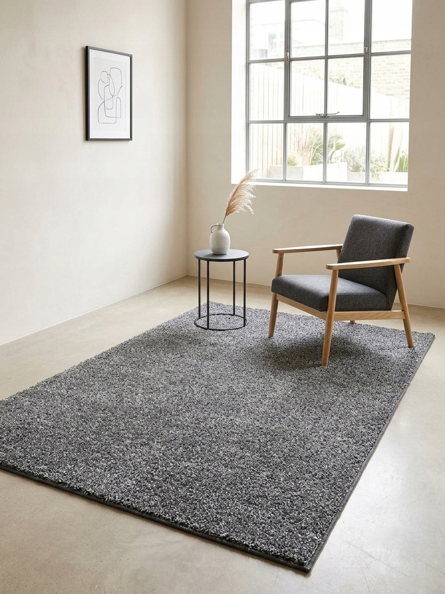 Scandinavian Carpet Grey Soft 160x230 VELVET Living Room Stain Resistant