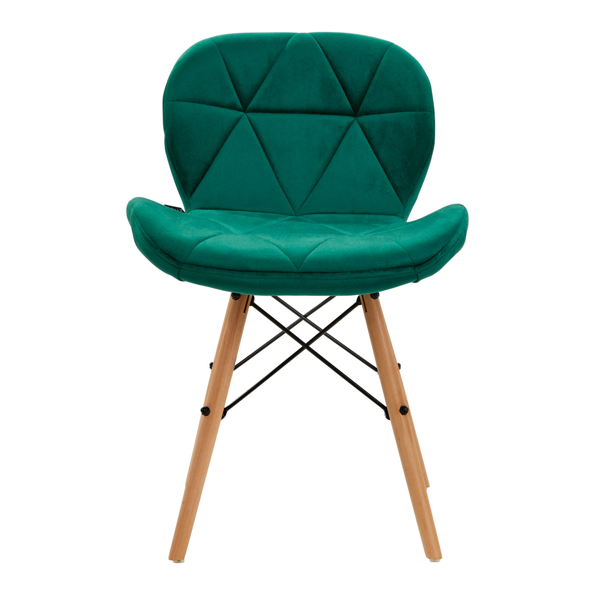 Scandinavian chair 4Rico QS-186 velvet green on wooden legs Model 147838