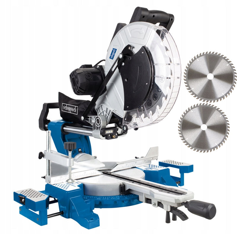 Scheppach HM140L - Miter saw with feed 305 MM with additional disc Packaging status original