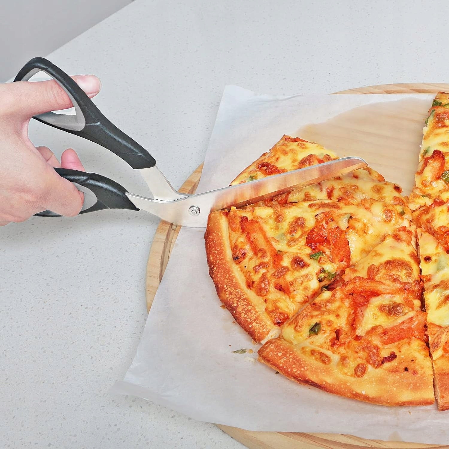 Scissors PIZZA Scissors SCISSORS CUTTING PIZZA SPLIT FOLDING Manufacturer code Nożyczki do pizzy - czarny