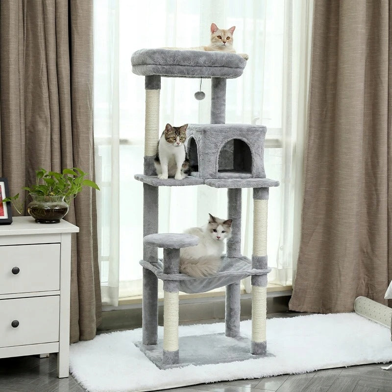 Scratcher Tree High Bed Scratching Post Large Grey 143 cm 01 Brand Emes