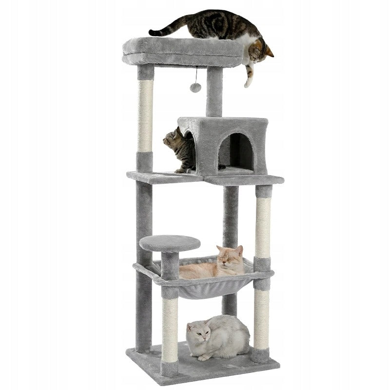 Scratcher Tree High Bed Scratching Post Large Grey 143 cm 01