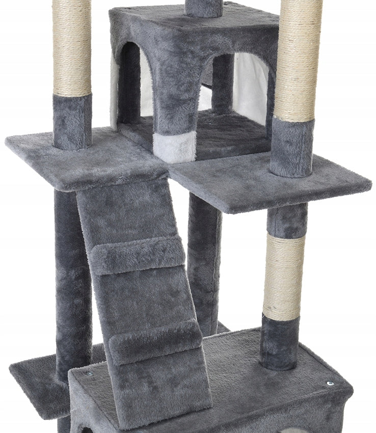 Scratcher high Funfit Home&Office grey sisal 170 cm 5 levels Kind tall scratching post bed scratching post scratching tower
